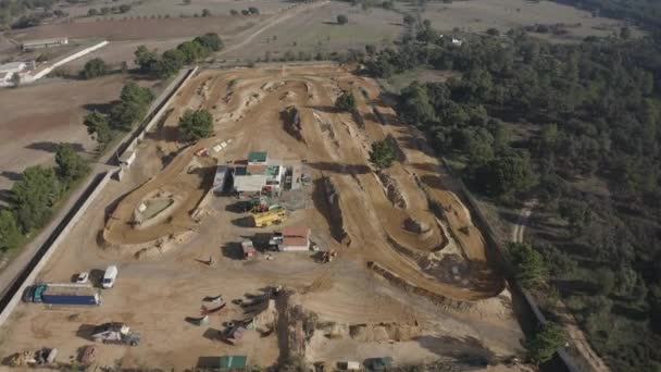 Désert Aérien Piste Moto Sèche Pistes Course Montagnes Course Extrême — Video