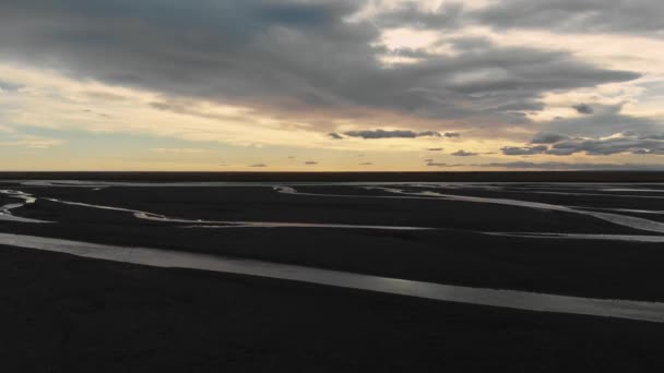 Iceland Forward Drone Shot Daytime River Nothing Horizon — Stock Video