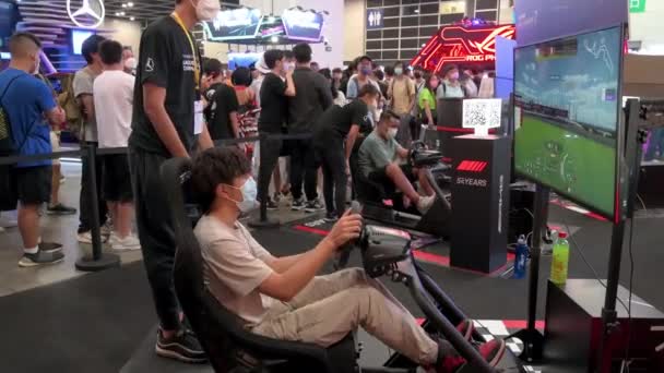 Katılımcılar Hong Kong Düzenlenen Anicom Games Acghk Sergisi Sırasında Temalı — Stok video