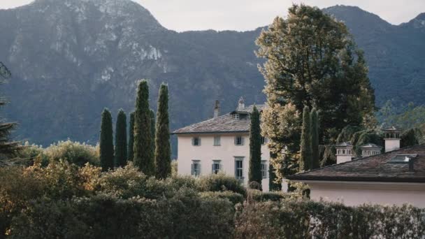 Olhar Longe Para Famosa Villa Balbiano Escondido Lago Como Itália — Vídeo de Stock