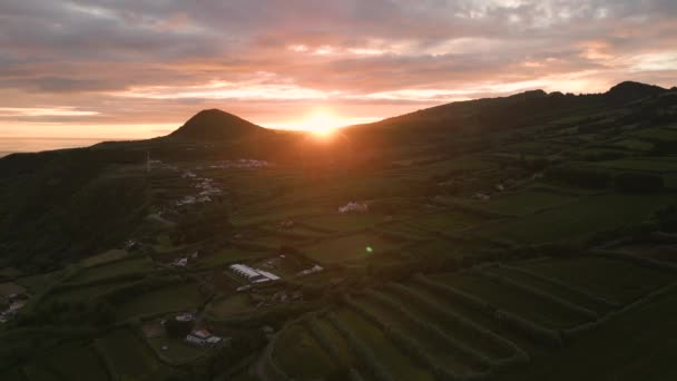 Portekiz Azores Adalarından Küçük Balıkçı Köyü Mosteiros Tan Atlantik Okyanusu — Stok video