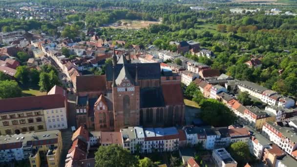 Kostel Jiří Monumentální Kostel Gotickém Slohu Skvělý Letecký Pohled Letu — Stock video