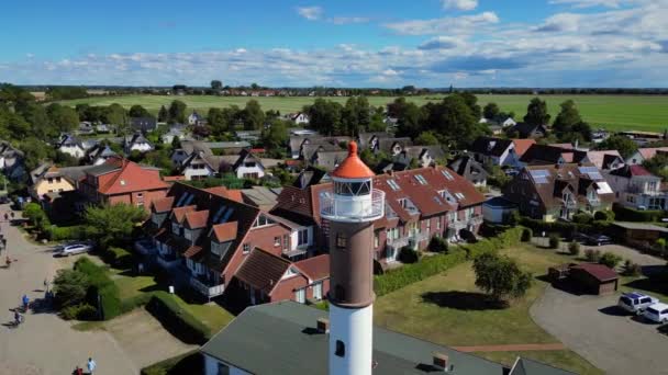 Idyllic Village Baltic Sea Island Amazing Aerial View Flight Panorama — Stock Video