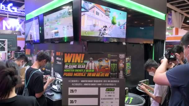 Ziyaretçiler Hong Kong Daki Anicom Games Acghk Fuar Etkinliği Sırasında — Stok video