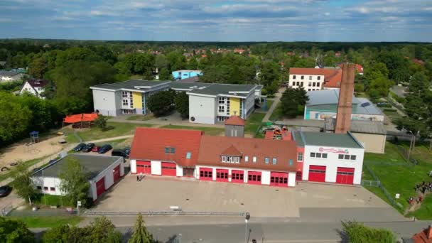 Szkoła Podstawowa Robinson Spektakularnym Widokiem Lotu Ptaka Przegląd Drona Straży — Wideo stockowe