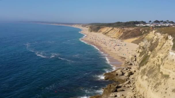 Hava Aracı Hareket Halinde Gündüz Vakti Portekiz Güneyinde Algarve Sahili — Stok video