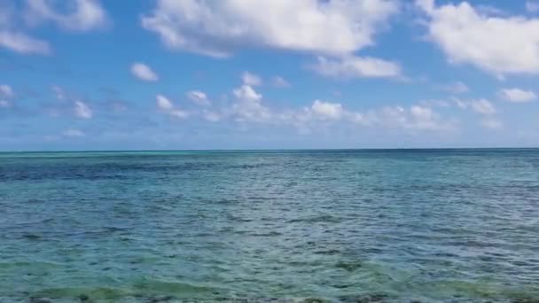 Пов Пливе Човном Карибського Острова Білий Пісок Лос Рокес Венесуела — стокове відео