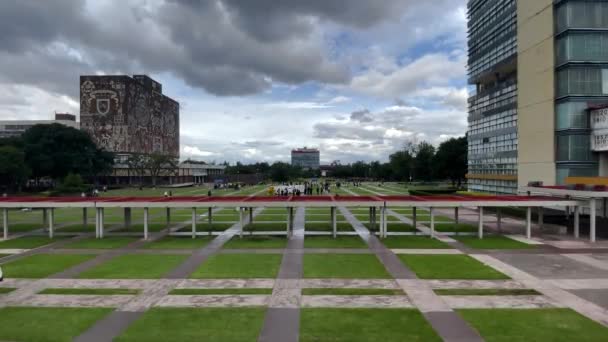 Tiro Praça Principal Universidade Autônoma Nacional México — Vídeo de Stock
