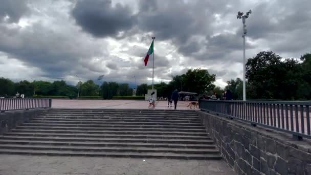 Disparo Escaleras Entrada Principal Ciudad Universitaria Unam Ciudad México — Vídeo de stock