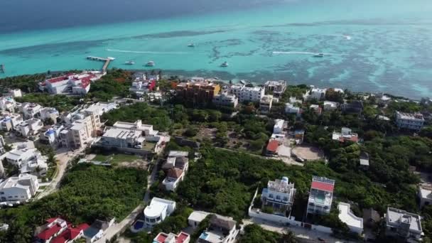 Hava Aracı Quintana Roo Meksika Daki Isla Mujeres Adasının Güney — Stok video