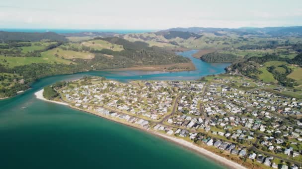 Wlot Rzeki Półwyspie Coromandel Nowej Zelandii — Wideo stockowe
