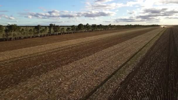 Yeni Tohumlama Ekipmanları Traktörle Sağlıklı Bir Çayırda Çekildi — Stok video