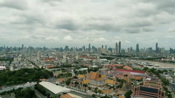 Film Drone Urbano Filmato Una Vista Aerea Panoramica Edifici Grattacieli — Video Stock