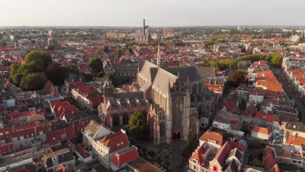 Historische Protestantische Kirche Der Hooglandse Kerk Leiden Niederlande Weitschuss Aus — Stockvideo