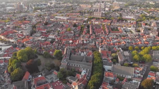 Luftaufnahme Der Mittelalterlichen Burg Burcht Van Leiden Leiden Niederlande — Stockvideo