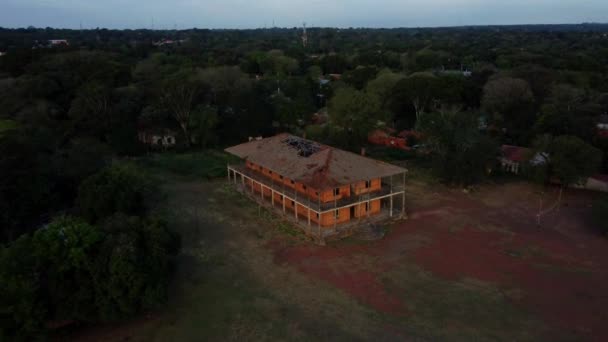 Drone Flying Old Vintage Abandoned Casino Have Damned Roof San — стокове відео