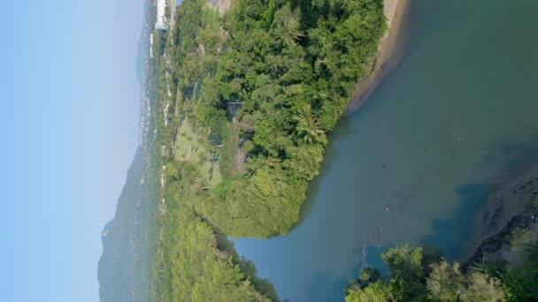Veduta Verticale Della Desembocadura Rio Muoz Provincia Puerto Plata Repubblica — Video Stock
