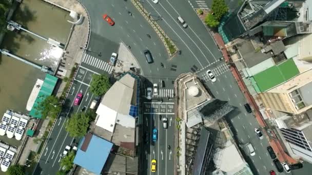 Sinematik Şehir Insansız Hava Aracı Görüntüsü Güneşli Bir Günde Tayland — Stok video