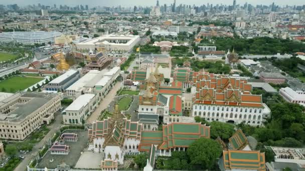 Film Drone Urbano Filmato Una Vista Aerea Del Tempio Wat — Video Stock