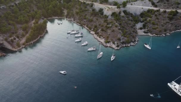 Hoge Hoogte Drone Baan Uitzicht Een Wild Afgelegen Strand Aan — Stockvideo