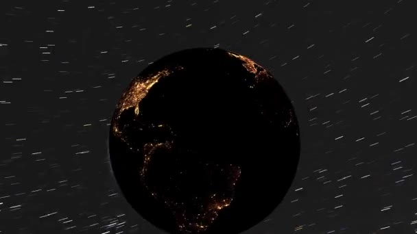 Tierra Desde Espacio Timelapse Pasando Noche Día Medida Que Cámara — Vídeo de stock