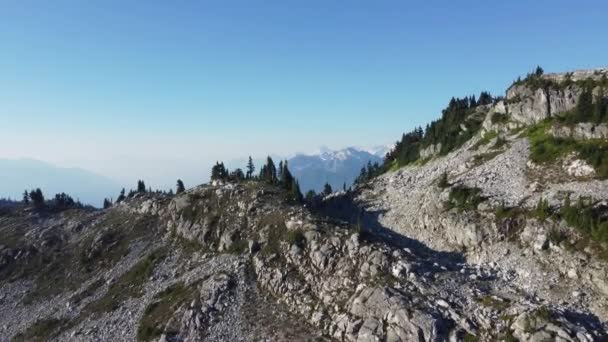 Revelación Aérea Del Increíble Paisaje Montaña Cubierto Nieve Monte Brew — Vídeos de Stock