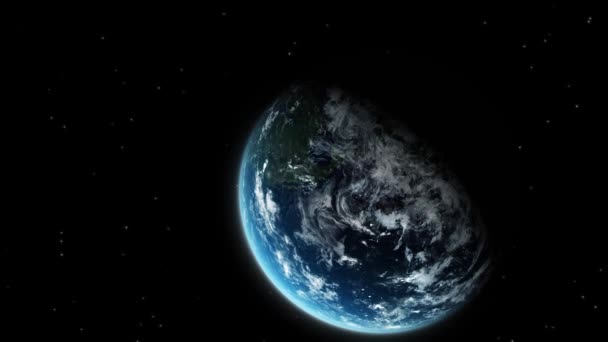 Usa Amerikka Avaruudesta Pilvien Kanssa Kamerana Zoomaa Tähtien Taustalle Cgi — kuvapankkivideo