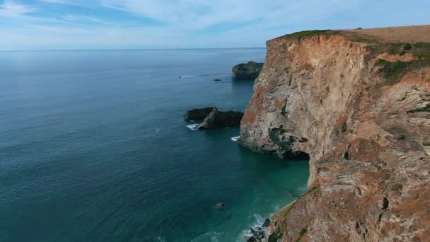 Cinematic Cornwall Kust Klif Panoramische Ives Hell Mouth Zomer Met — Stockvideo