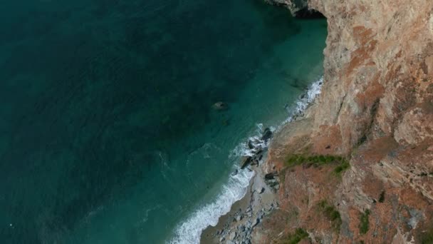 Yazın Panoramik Ives Hell Mouth Daki Açık Mavi Dalgalarıyla Cornwall — Stok video