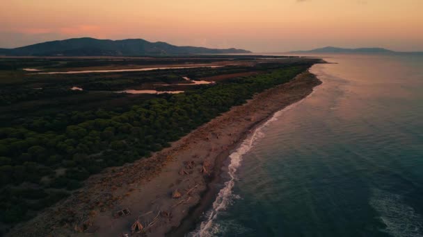 Toskánský Přímořský Cinemagraph Bezešvé Video Smyčka Itálii Západu Slunce Přírodě — Stock video