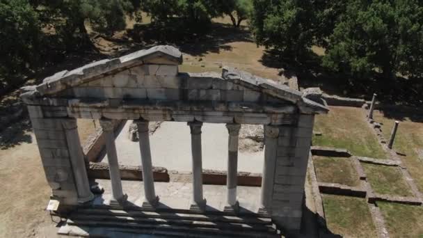 Ripresa Aerea Del Parco Archeologico Apollonia Dove Possibile Vedere Strutture — Video Stock