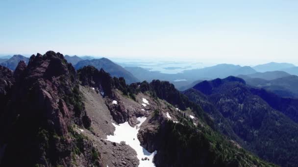 Gölge Havadan Soldaki Sarp Dağlar Mackenzie Sıradağları Vancouver Adası Kanada — Stok video