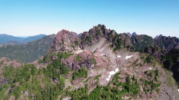 Luftaufnahme Von Zerklüfteten Berggipfeln Mackenzie Range Vancouver Island Kanada — Stockvideo