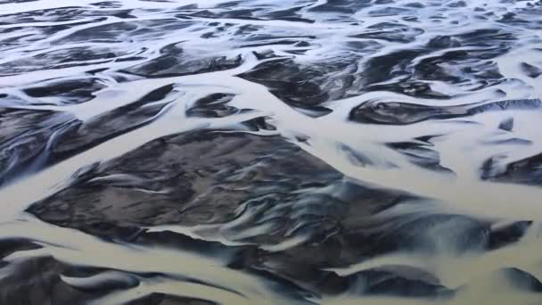 Ledovcové Řeky Islandu Záběry Dronů — Stock video