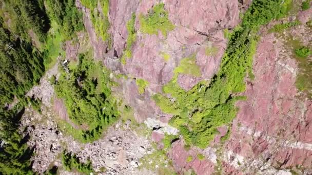 Aerial Top Flying Summit Mackenzie Range Vancouver Island Canada — Stok Video