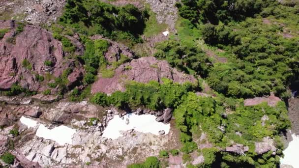 Side Aerial Pan Von Flat Top Mountain Summit Mackenzie Range — Stockvideo