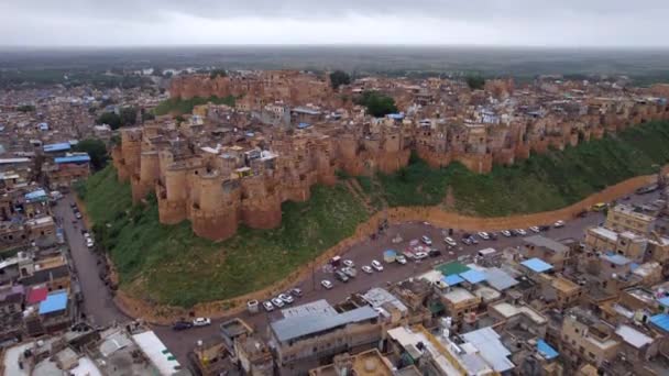 Vue Imprenable Sur Fort Jaisalmer Les Environs Pour Accueillir Population — Video