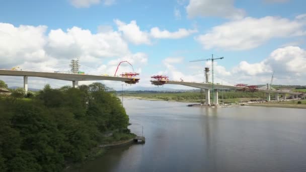 Irlandia New Ross N25 Pass Bridge Budowa Mostu Rose Fitzgerald — Wideo stockowe