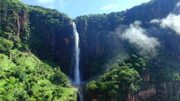 Schöner Wasserfall Mitten Wald — Stockvideo