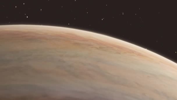 Snabb Nedåtgående Från Space Planet Jupiter Och Big Red Eye — Stockvideo