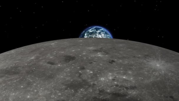 Earth Rise Moon Deep Space Stars Background Usa South America — Αρχείο Βίντεο