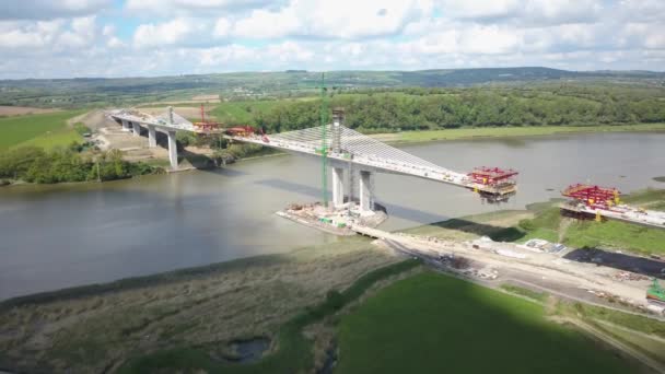 Irsko New Ross N25 Pass Bridge Construction Rose Fitzgerald Kennedy — Stock video