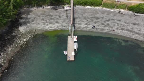 Drone Shot Public Out Shallow Bay Whidbey Island — Stock Video