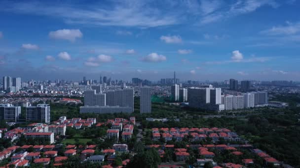 Aerial Tracking Shot Saigon City Skyline Phu Hung Area Chi — Stock Video