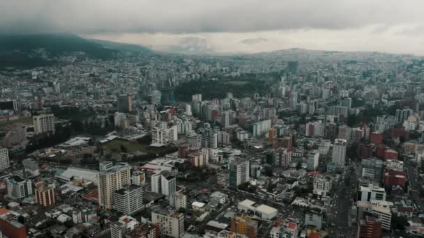 Populous Quito City Overcast Sky Ecuador Anténa — Stock video