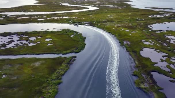 Uma Vista Aérea Sobre Pântanos Sal Hempstead Dia Nublado Drone — Vídeo de Stock