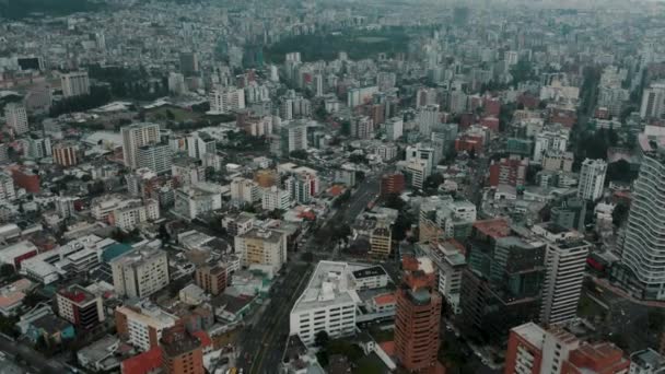 Aerial View Quito City Misty Day Ecuador — Stock Video