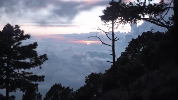 Tramonto Visto Dal Lato Del Vulcano Acatenango Guatemala — Video Stock