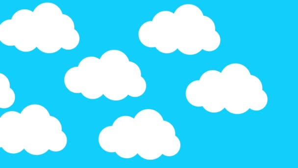 Animation Clouds Moving Blue Sky Background Animation Clouds Moving Cartoon — Stock Video