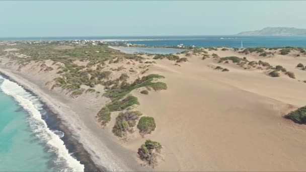 Vedere Aeriană Jurul Bancurilor Nisip Dunes Bani Republica Dominicană Însorită — Videoclip de stoc
